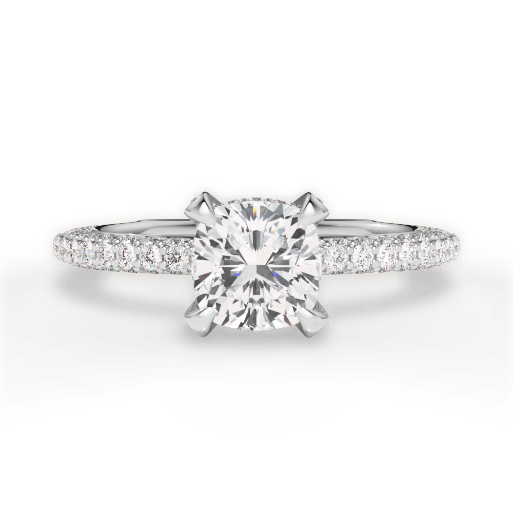 Madeline Cushion Cut Lab Grown Diamond Platinum Engagement Ring