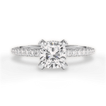 Madeline Cushion Cut Lab Grown Diamond 18Kt White Gold Engagement Ring