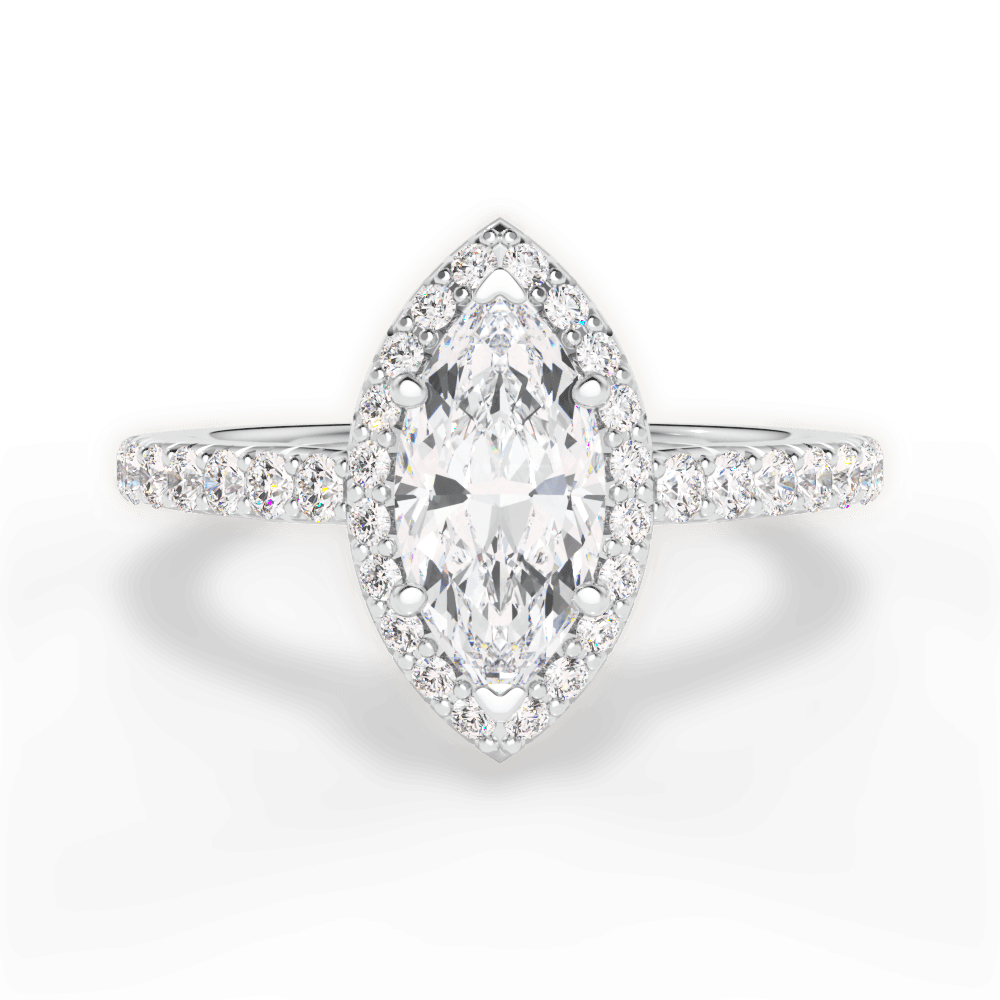 Kathleen Marquise Cut Lab Grown Diamond Platinum Engagement Ring