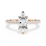 Joan Marquise Cut Lab Grown Diamond 18Kt Rose Gold Engagement Ring