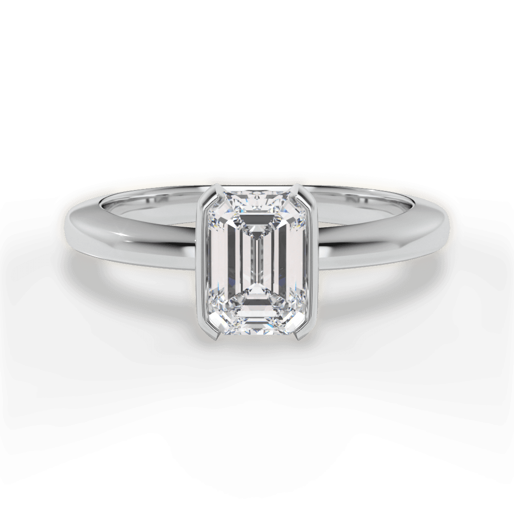 Bridget Emerald Cut Lab Grown Diamond Platinum Engagement Ring