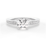 Katelyn Round Cut Lab Grown Diamond 14Kt White Gold Engagement Ring