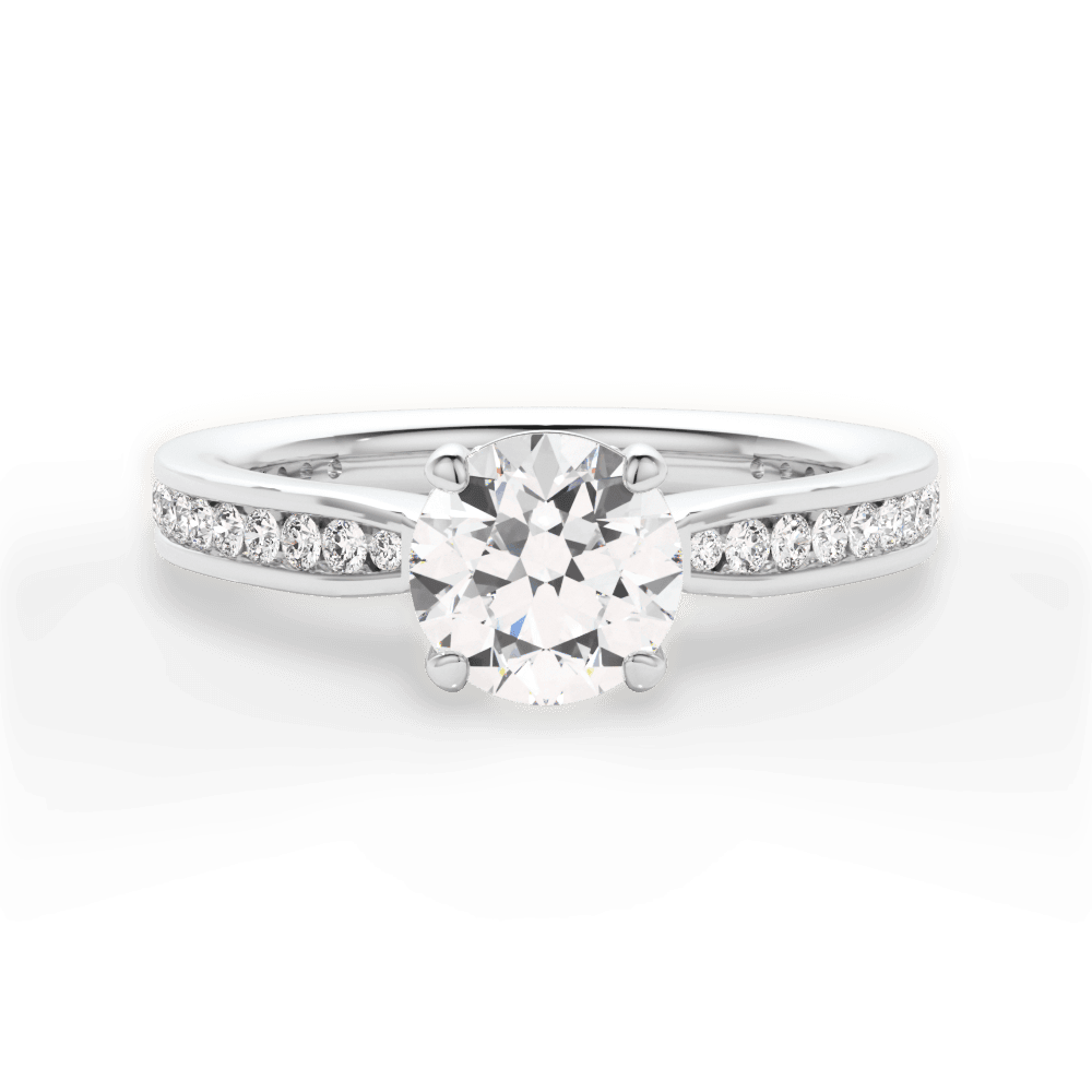 Katelyn Round Cut Lab Grown Diamond 14Kt White Gold Engagement Ring
