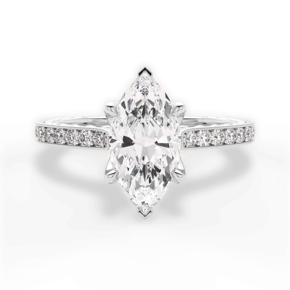Gilda Marquise Cut Lab Grown Diamond 14Kt White Gold Engagement Ring