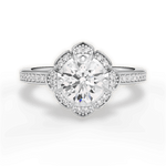 Hayley Round Cut Lab Grown Diamond 14Kt White Gold Engagement Ring