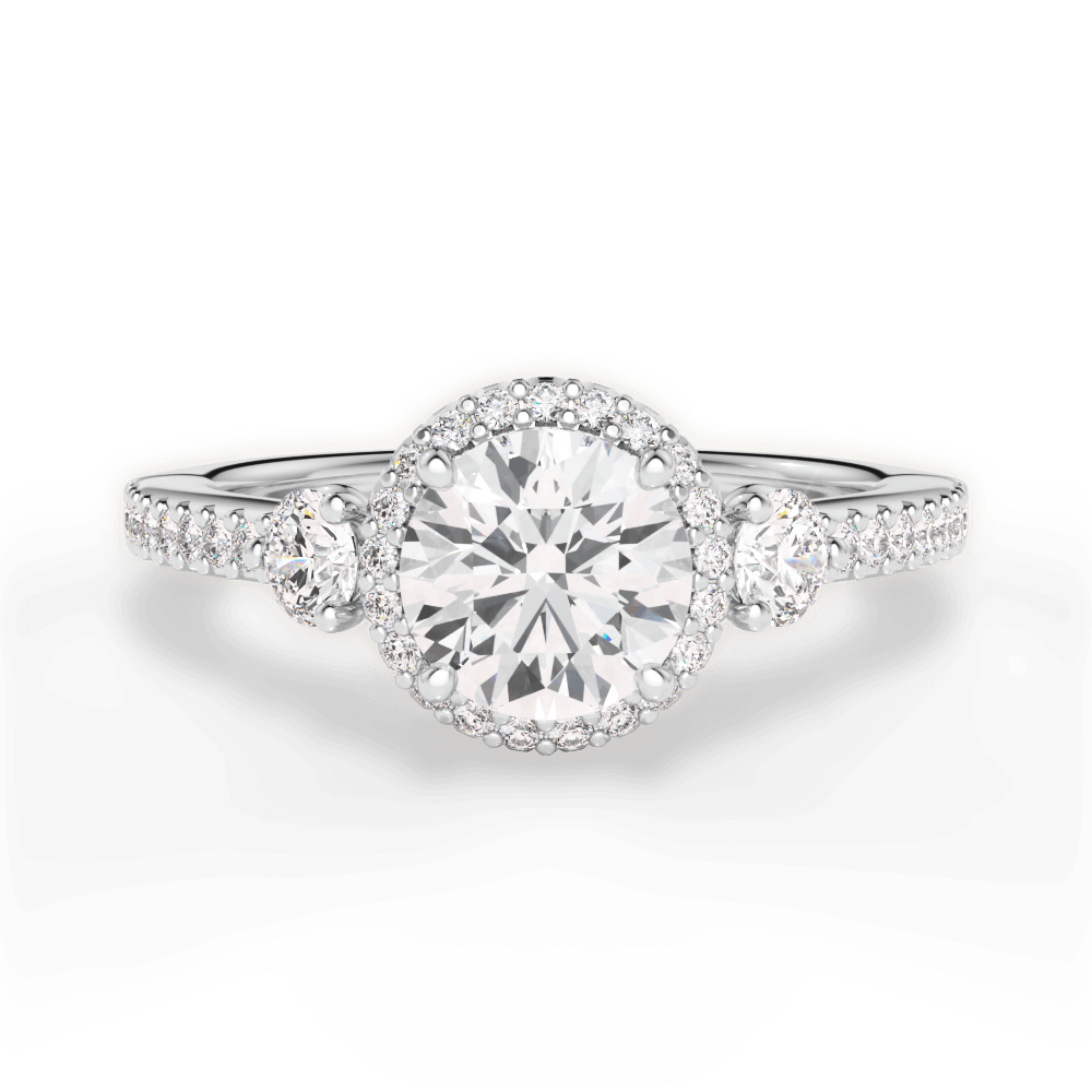 Julia Round Cut Lab Grown Diamond Platinum Engagement Ring