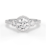 Julia Round Cut Lab Grown Diamond 14Kt White Gold Engagement Ring
