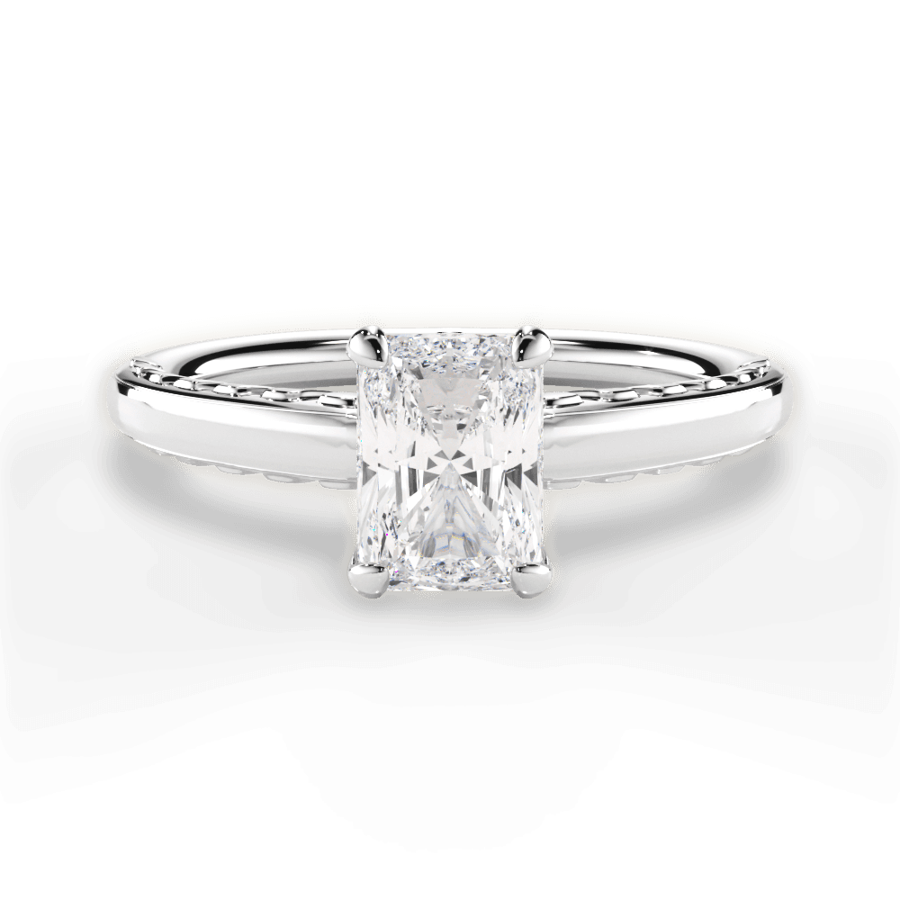 Annette Radiant Cut Lab Grown Diamond 18Kt White Gold Engagement Ring