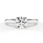Annette Round Cut Lab Grown Diamond 14Kt White Gold Engagement Ring