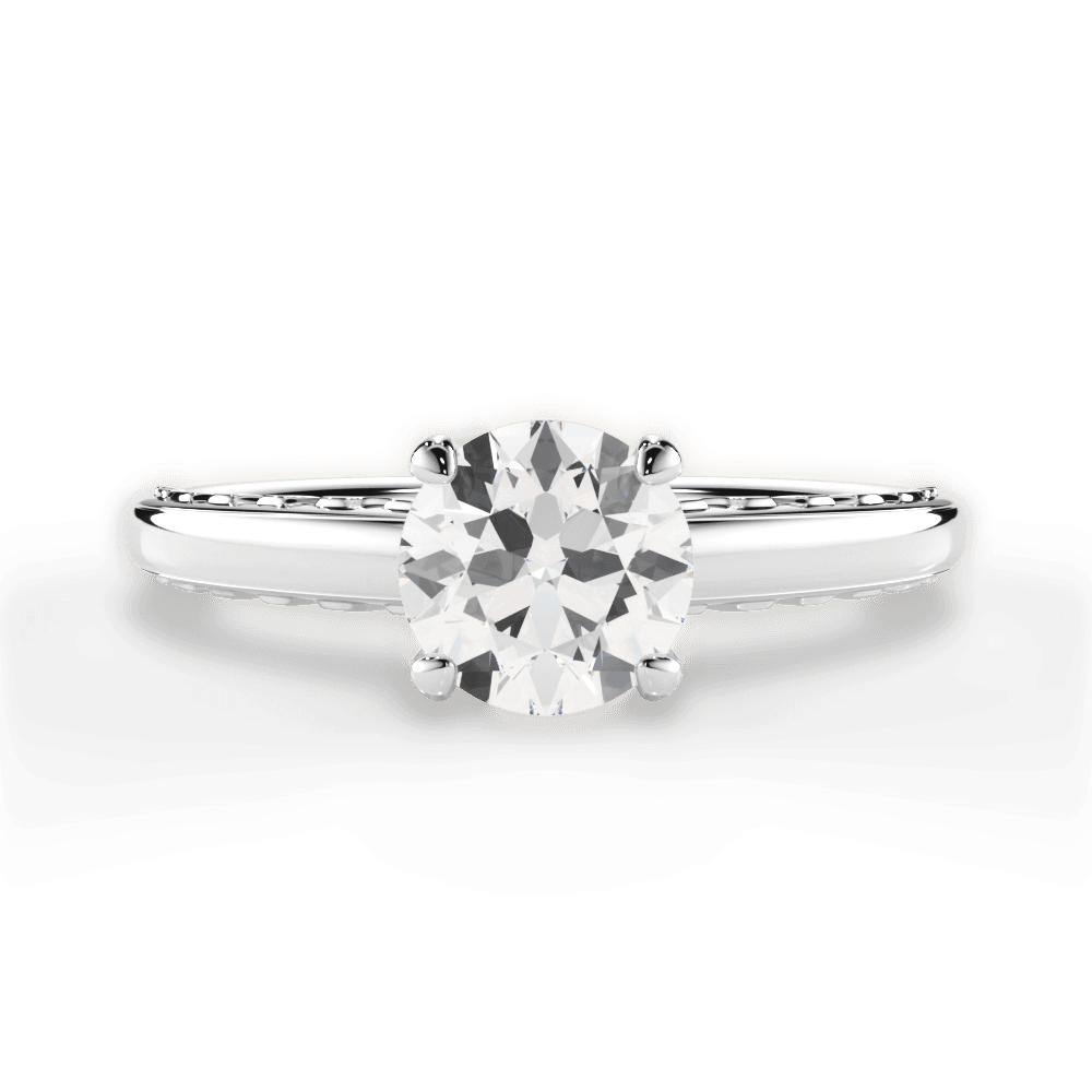 Annette Round Cut Lab Grown Diamond 18Kt White Gold Engagement Ring