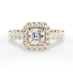 Lacey Asscher Cut Lab Grown Diamond 18Kt Yellow Gold Engagement Ring