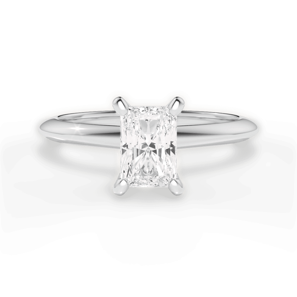 Alicia Radiant Cut Lab Grown Diamond 14Kt White Gold Engagement Ring