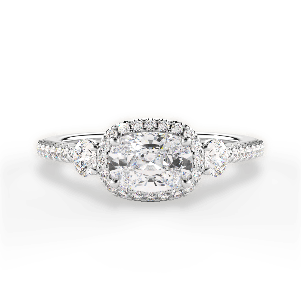 Kara Cushion Cut Lab Grown Diamond Platinum Engagement Ring
