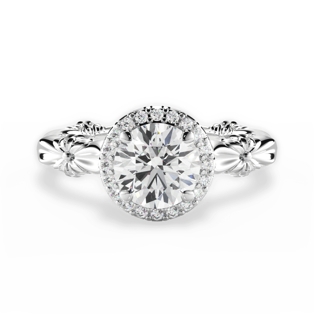 Erica Round Cut Lab Grown Diamond 18Kt White Gold Engagement Ring