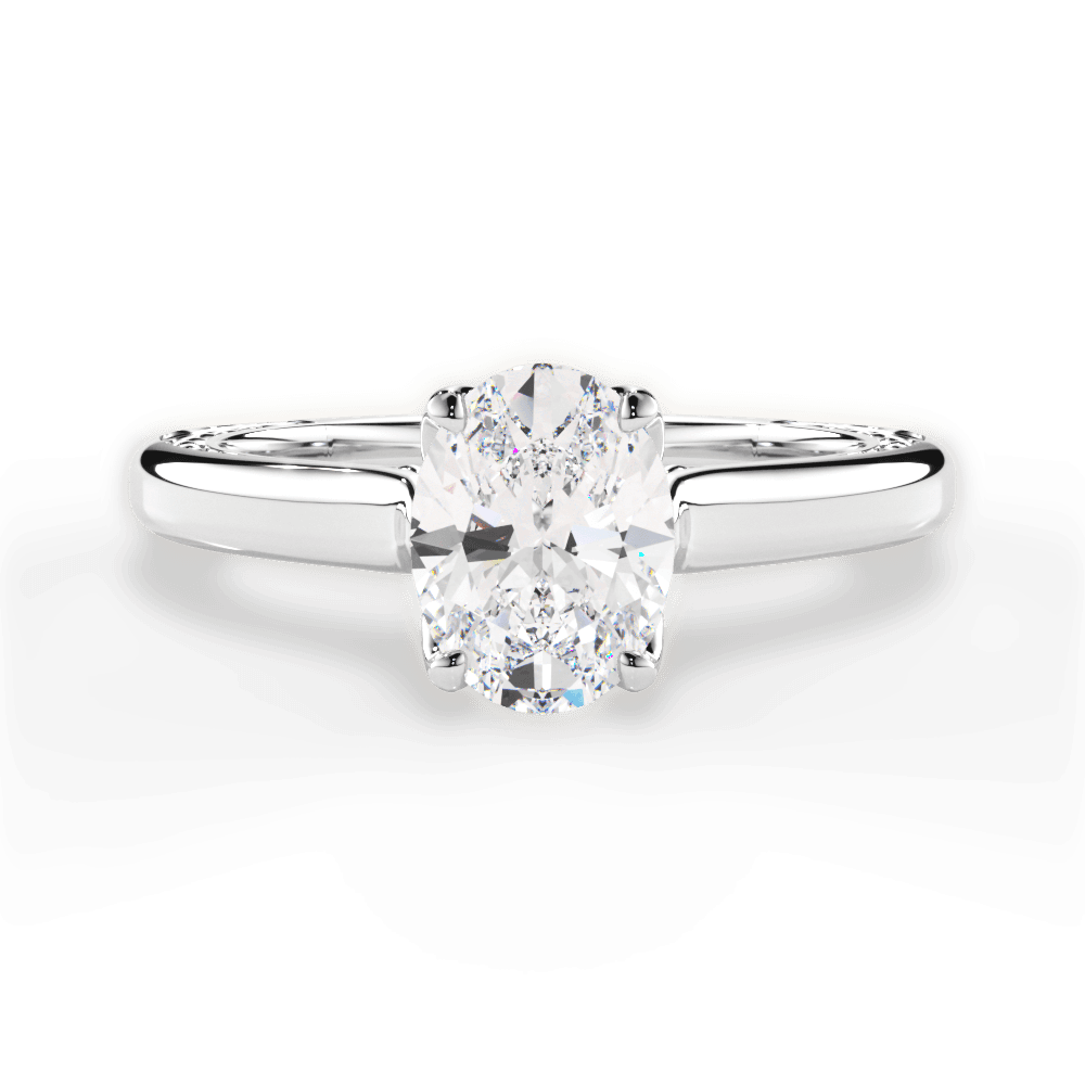 Carrie Oval Cut Lab Grown Diamond Platinum Engagement Ring