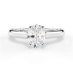 Carrie Oval Cut Lab Grown Diamond 14Kt White Gold Engagement Ring