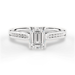 Elena Emerald Cut Lab Grown Diamond 18Kt White Gold Engagement Ring