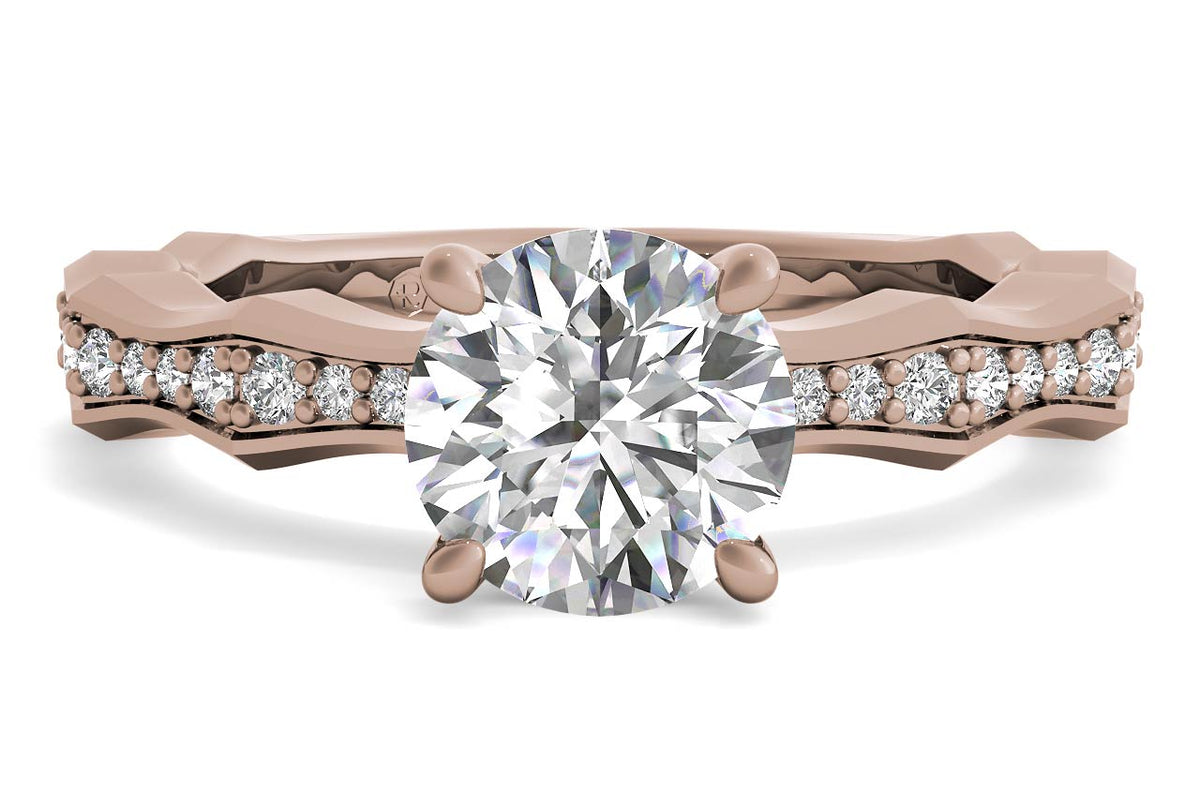 Wendy round lab diamond engagement ring in 18k rose gold