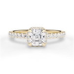 Isabella Asscher Cut Lab Grown Diamond 18Kt Yellow Gold Engagement Ring
