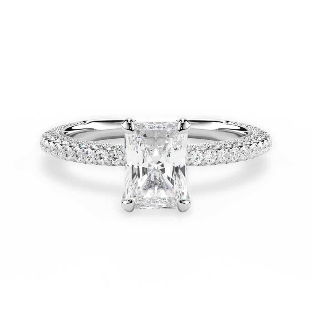 Kristen Radiant Cut Lab Grown Diamond 14Kt White Gold Engagement Ring