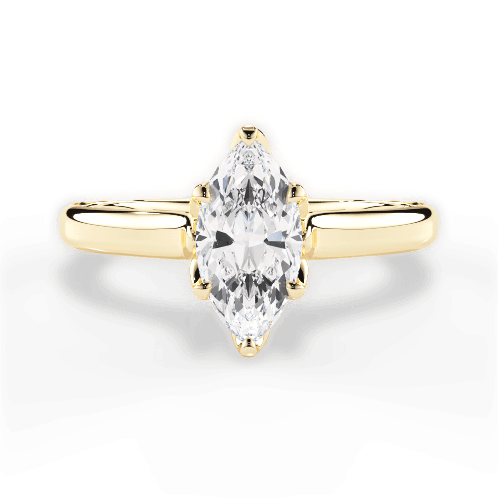 Carrie Marquise Cut Lab Grown Diamond 18Kt Yellow Gold Engagement Ring