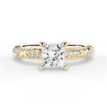 Gloria Princess Cut Lab Grown Diamond 18Kt Yellow Gold Engagement Ring