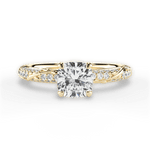 Gloria Cushion Cut Lab Grown Diamond 18Kt Yellow Gold Engagement Ring
