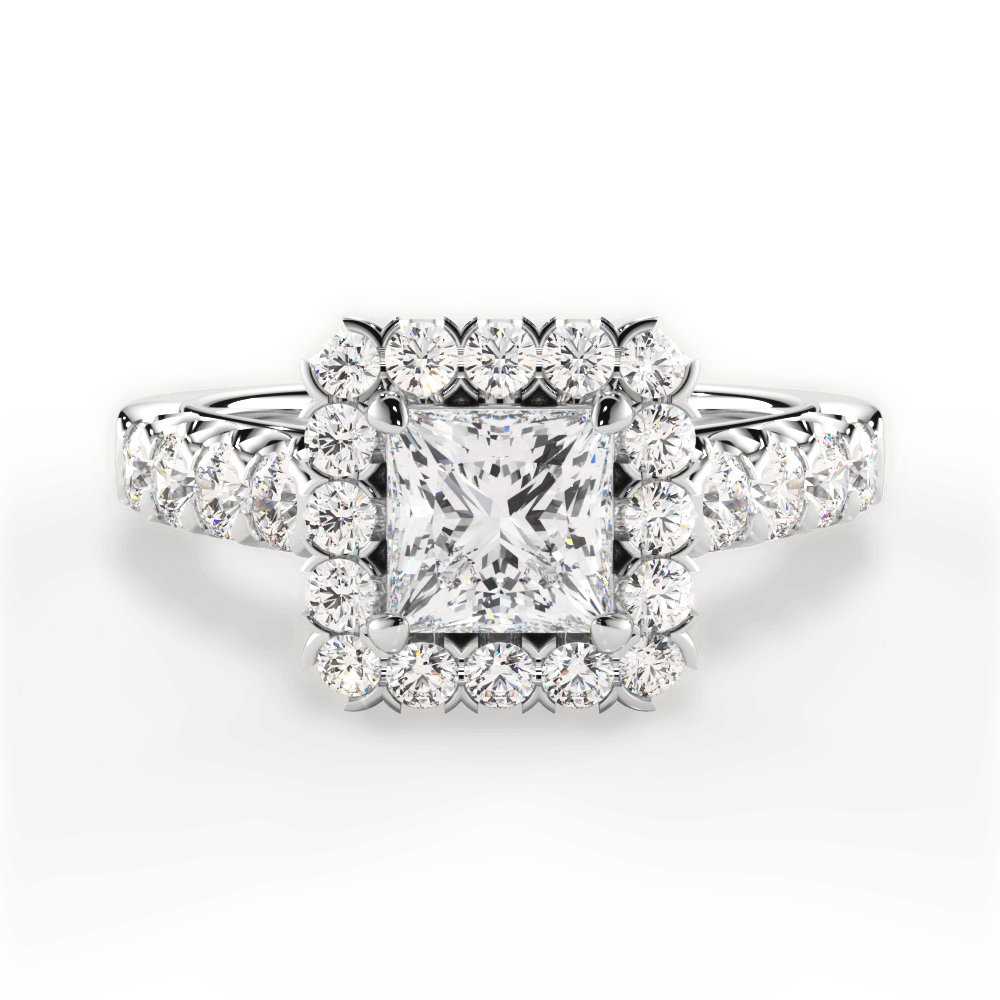 Lacey Princess Cut Lab Grown Diamond Platinum Engagement Ring