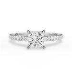 Joan Princess Cut Lab Grown Diamond 18Kt White Gold Engagement Ring