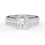Lynn Princess Cut Lab Grown Diamond 14Kt White Gold Engagement Ring