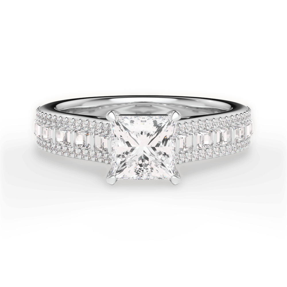 Lynn Princess Cut Lab Grown Diamond 18Kt White Gold Engagement Ring
