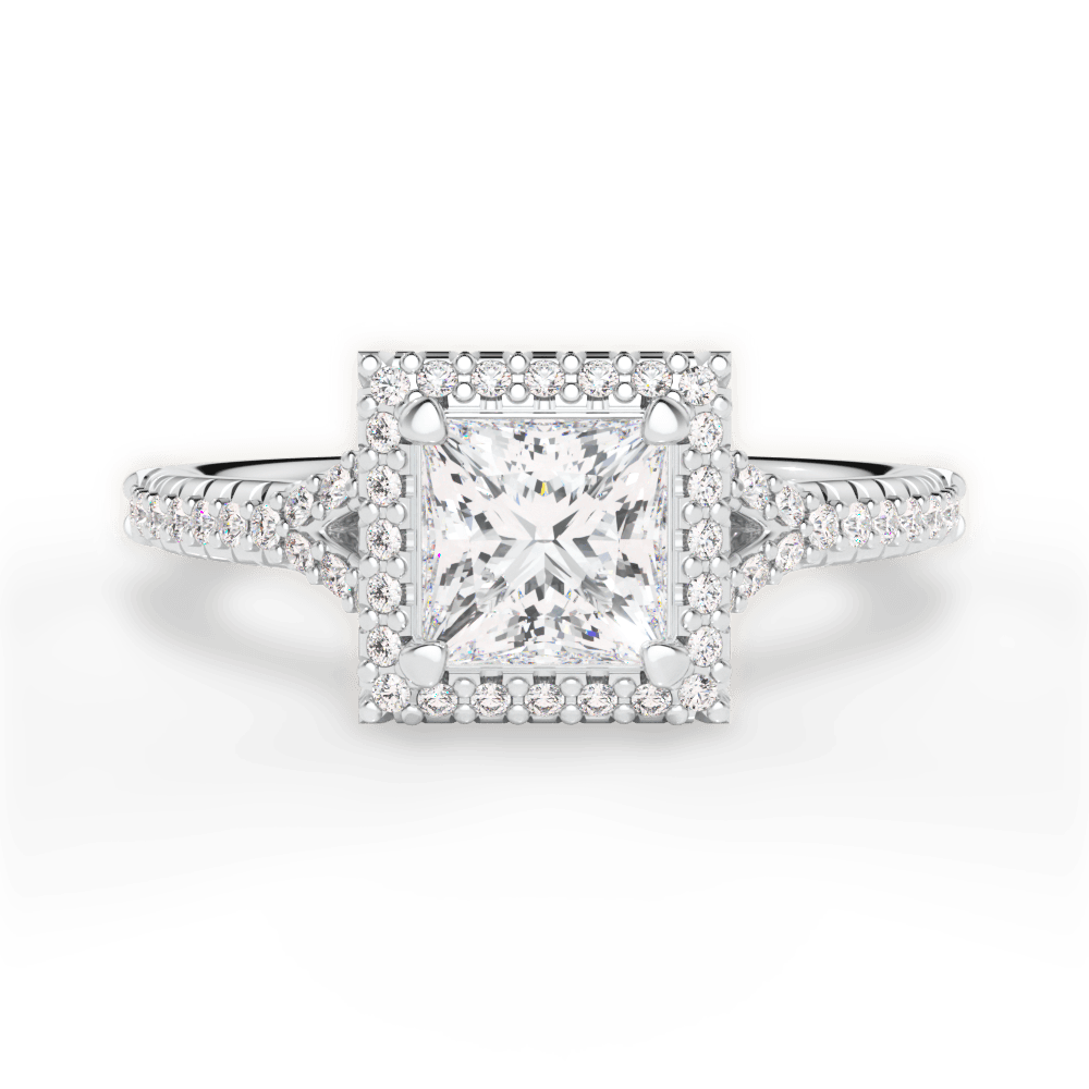 Judy Princess Cut Lab Grown Diamond 14Kt White Gold Engagement Ring