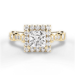 Irene Princess Cut Lab Grown Diamond 18Kt Yellow Gold Engagement Ring