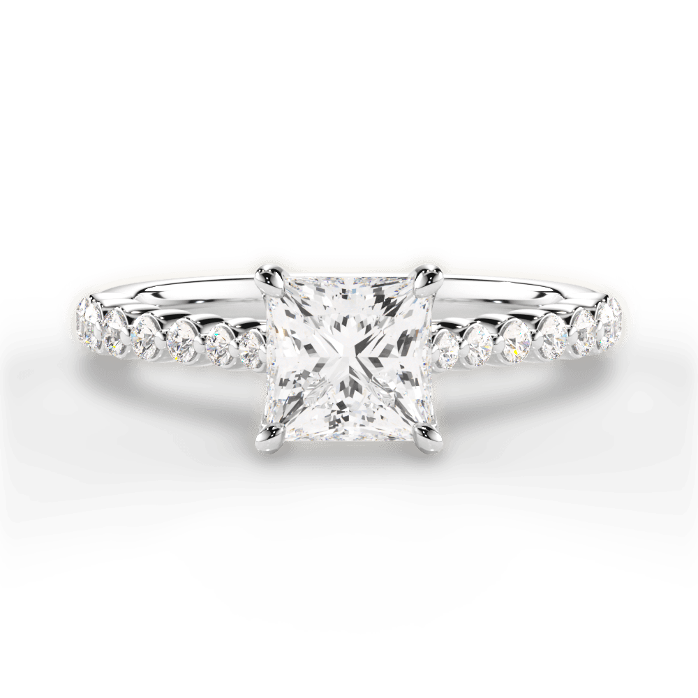 Dana Princess Cut Lab Grown Diamond 18Kt White Gold Engagement Ring