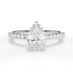 Isabella Pear Cut Lab Grown Diamond 14Kt White Gold Engagement Ring