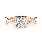 Aubrey Round Cut Lab Grown Diamond 18Kt Rose Gold Engagement Ring