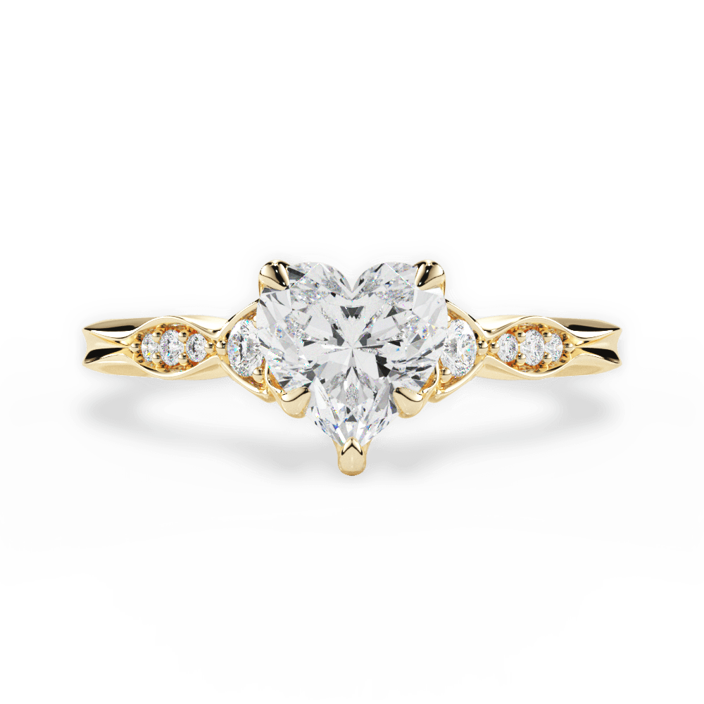 Cassie Heart Cut Lab Grown Diamond 18Kt Yellow Gold Engagement Ring