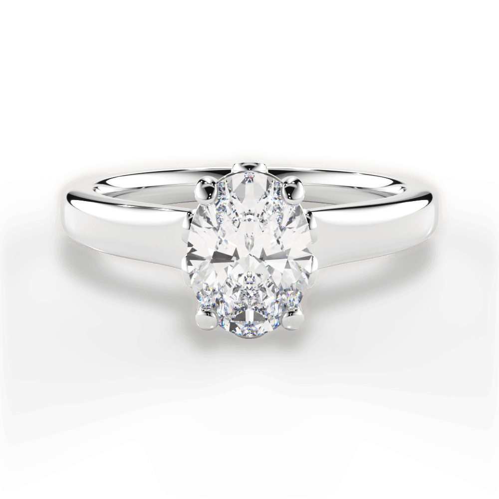 Carol Oval Cut Lab Grown Diamond 18Kt White Gold Engagement Ring