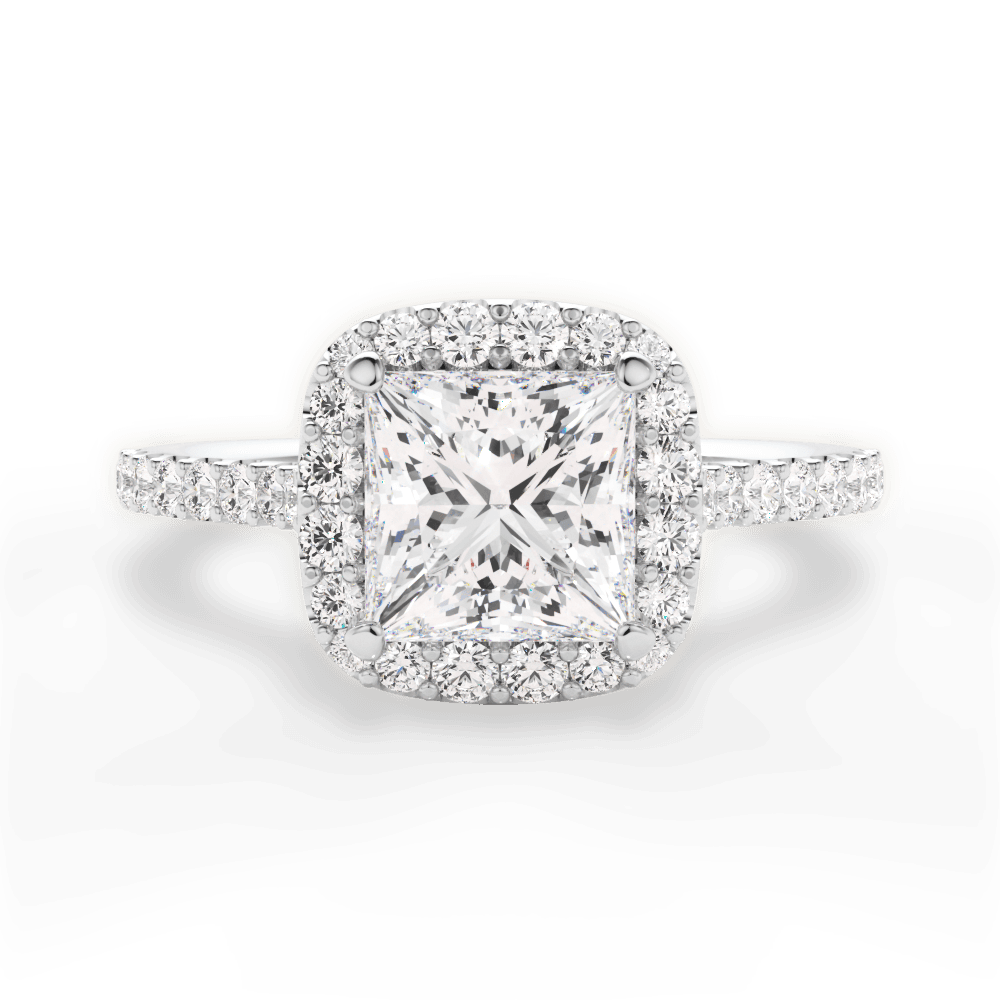 Ingrid Princess Cut Lab Grown Diamond Platinum Engagement Ring