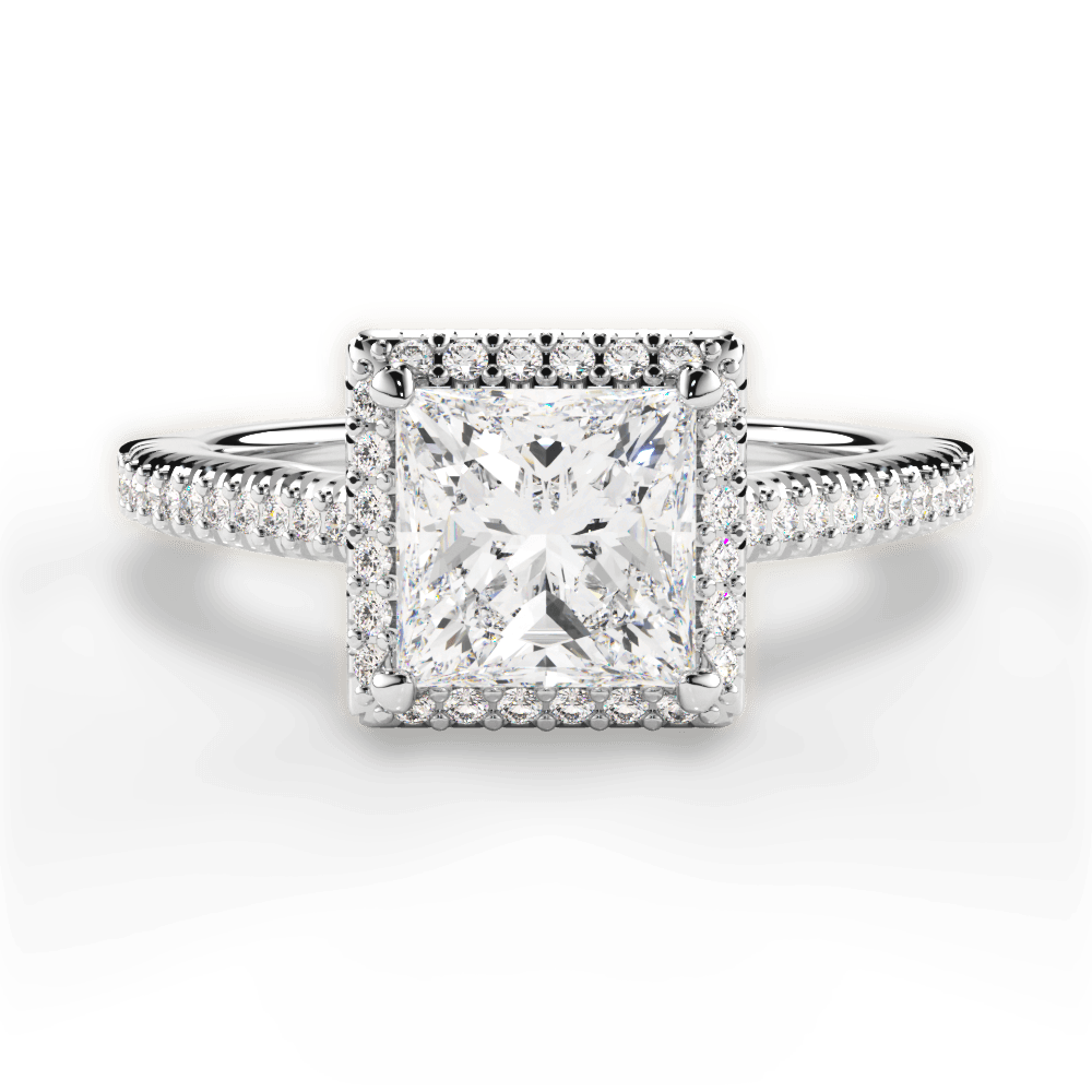 Jenny Princess Cut Lab Grown Diamond 14Kt White Gold Engagement Ring