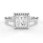 Jenny Princess Cut Lab Grown Diamond 18Kt White Gold Engagement Ring