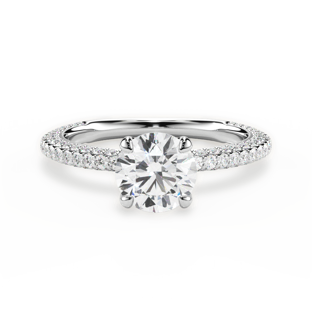 Kristen Round Cut Lab Grown Diamond Platinum Engagement Ring