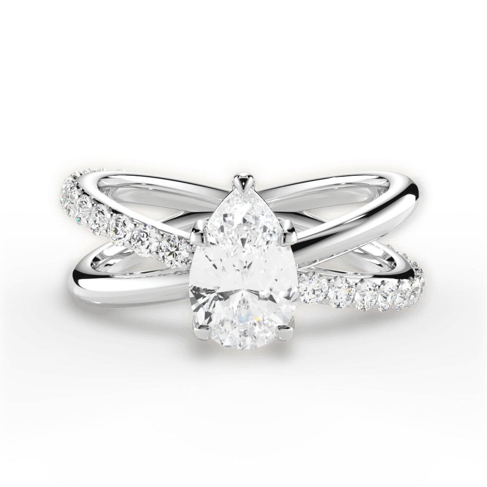 Jennifer Pear Cut Lab Grown Diamond 18Kt White Gold Engagement Ring