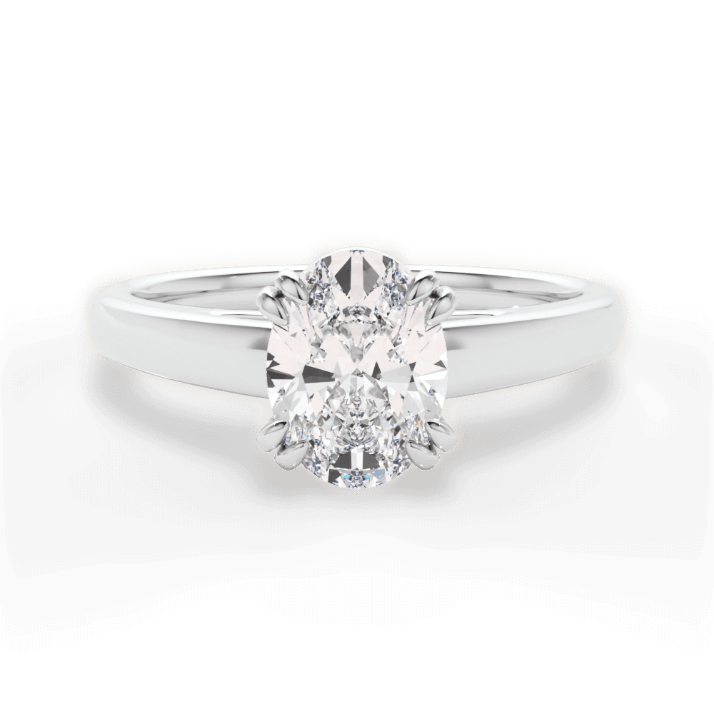 Anna Oval Cut Lab Grown Diamond 18Kt White Gold Engagement Ring