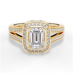 Mackenzie Emerald Cut Lab Grown Diamond 18Kt Yellow Gold Engagement Ring