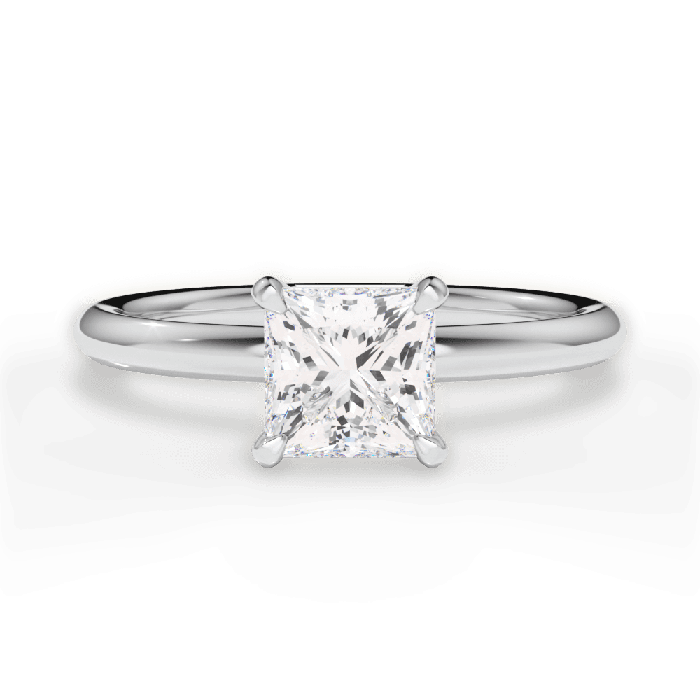 Brenda Princess Cut Lab Grown Diamond 18Kt White Gold Engagement Ring