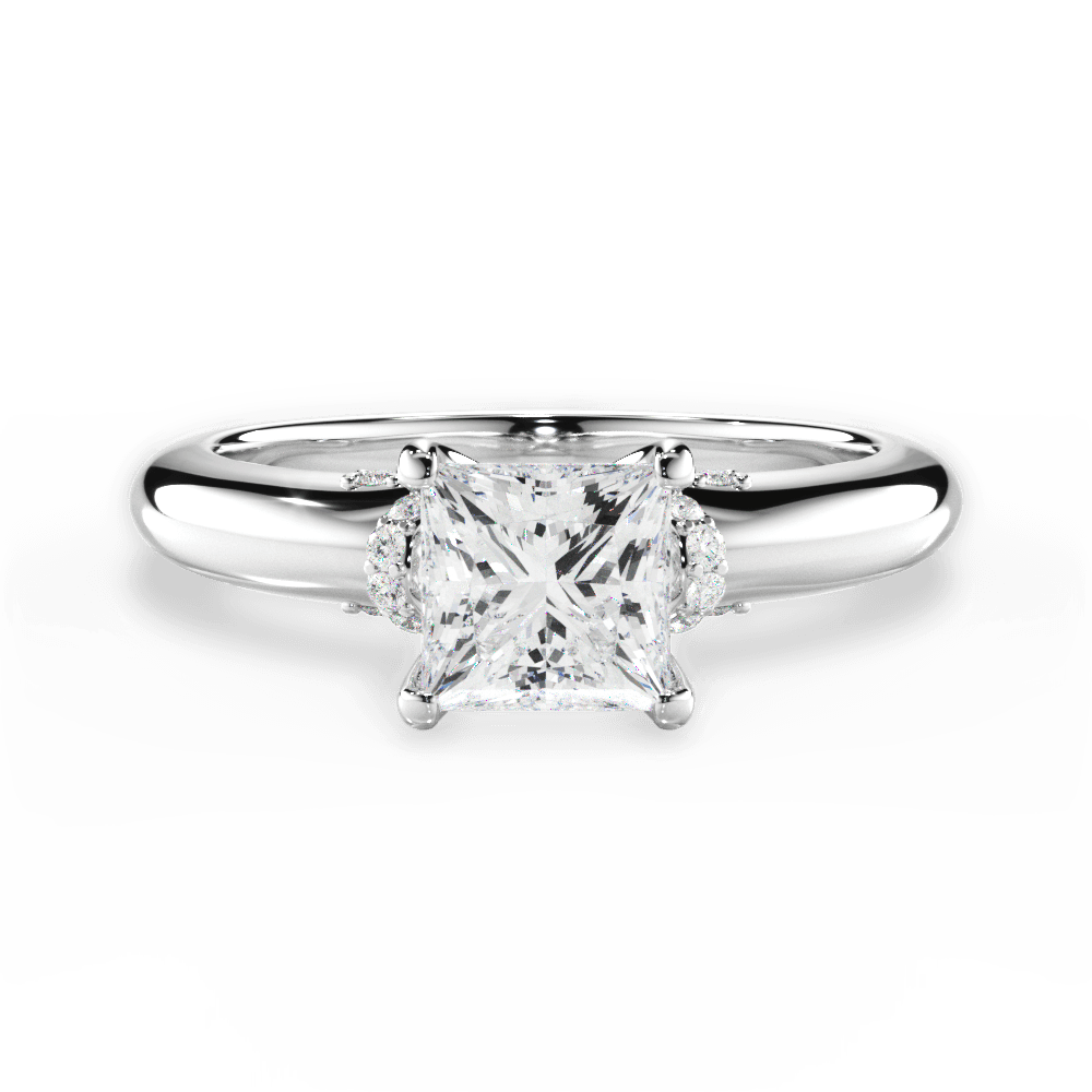 Florence Princess Cut Lab Grown Diamond 18Kt White Gold Engagement Ring