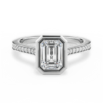 Deanna Emerald Cut Lab Grown Diamond 18Kt White Gold Engagement Ring