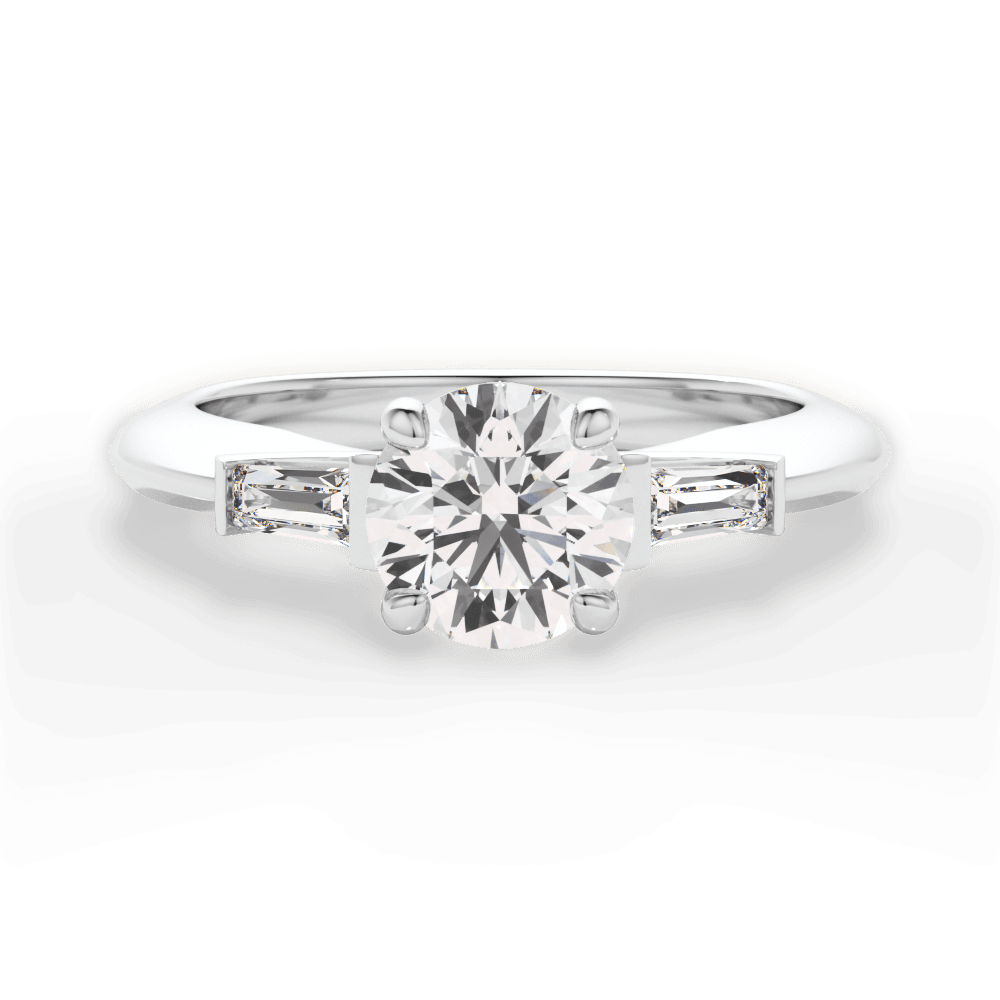 Emily Round Cut Lab Grown Diamond 18Kt White Gold Engagement Ring
