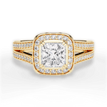 Mackenzie Princess Cut Lab Grown Diamond 18Kt Yellow Gold Engagement Ring
